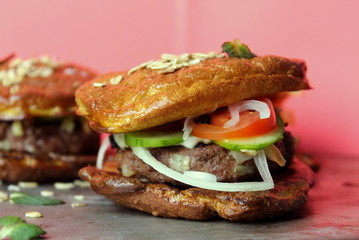hamburger on a plate