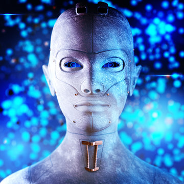 concept art of portrait of a robot woman with artificial intelligence 