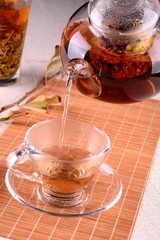 cup of tea with teapot and cup of tea