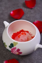 strawberry yogurt in a cup