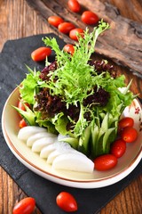 fresh salad with tomatoes and cheese