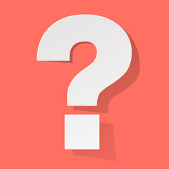 Question Mark white on a Coral color background