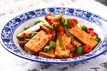 grilled meat and vegetables