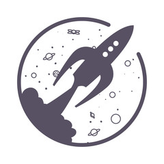 Obraz premium rocket spaceship launch