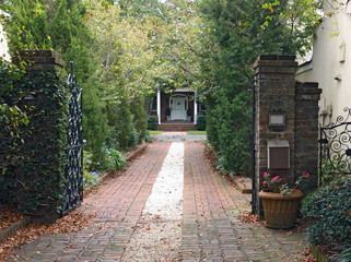 Paved courtyard and driveway in Charleston, South Carolina, US, October,2017.