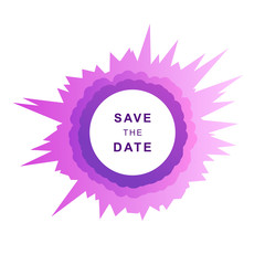 Template of Geometric color background with Save the Date text.
