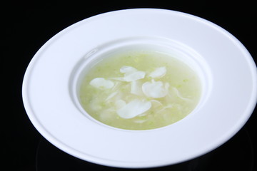 soup in white bowl