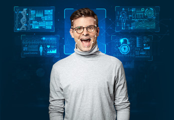 Biometric verification - young man face recognition