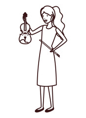 young woman with violin character