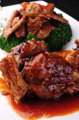 grilled meat and vegetables