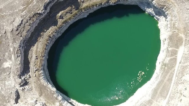 A huge obruk lake in konya. aerial video