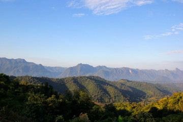 beautiful mountain hills with beautiful sky background