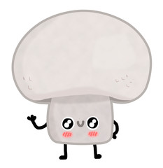 Kawaii mushroom champignon with legs