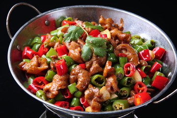 vegetables in a pan