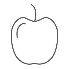 Apple thin line icon, vitamin and food, fruit sign, vector graphics, a linear pattern on a white background.