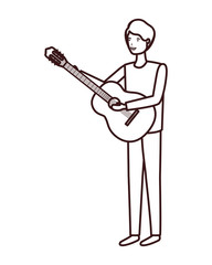 young man with guitar character