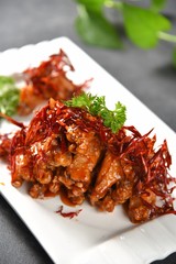 grilled meat and vegetables