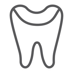 Tooth enamel line icon, dental and dentistry, tooth care sign, vector graphics, a linear pattern on a white background.