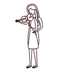 young woman with violin character