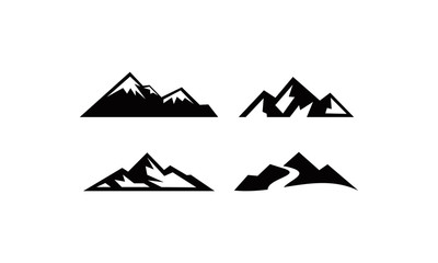 mountain silhouette logo set