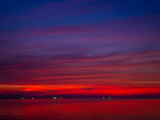Beautiful, multi-colored clouds at sunset. Ko Phangan.Thailand.
