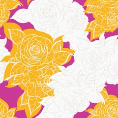 Rolgordijnen Modern rose flowers seamless pattern design © Carrie