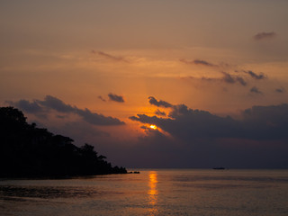 Beautiful, multi-colored clouds at sunset. Ko Phangan.Thailand.