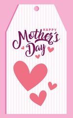 happy mother day card with hearts love