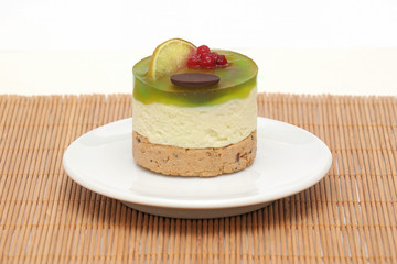 Tasty cheesaceke on plate