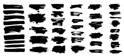 Ink splashes. Black inked splatter dirt stain splattered spray splash with drops blots isolated vector grunge silhouette set