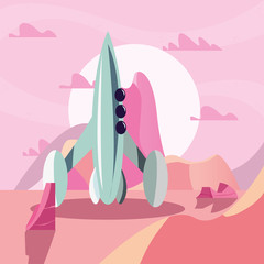 spaceship on planet surface