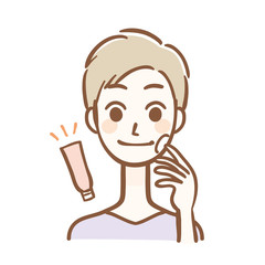 フェイスクリーム　男性　上半身