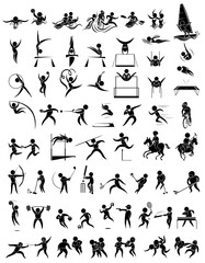 Set of sport athletes icon