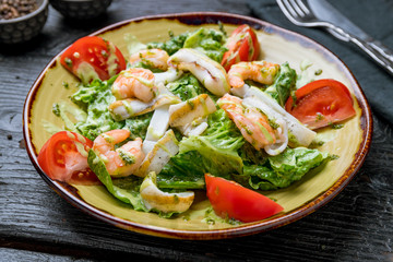 Salad with seafood