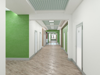 The interior of the clinic. 3D render.