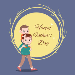 happy fathers day card greeting vector illustration