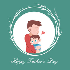 happy fathers day card greeting vector illustration