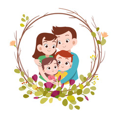 Obraz na płótnie Canvas happy family day card greeting vector illustration