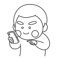 少年スマホ笑顔