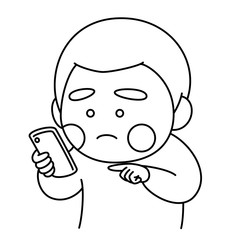 少年スマホ困惑