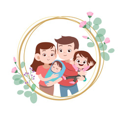 happy family day card greeting vector illustration