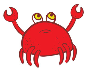 Sad red crab  vector illustration on white background © Morphart