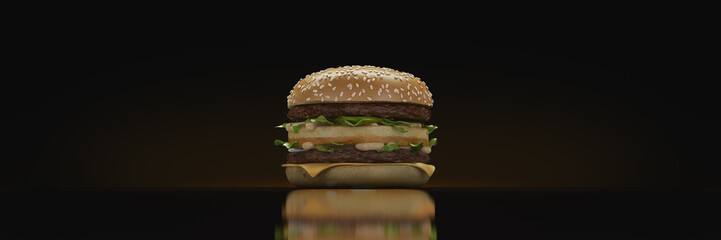 hamburger. 3d rendering	