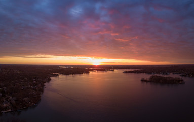 Fototapeta premium Sunrise Over Lake