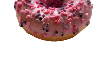 Donut on white background. Top view.