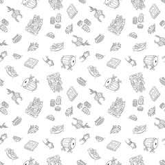 doodle pattern eid mubarak, element vector