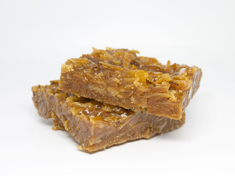 Traditional sweet coconut isolated on white background