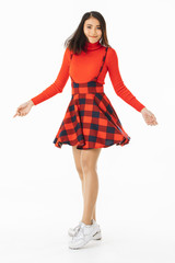 Fototapeta premium Asian lady on white background