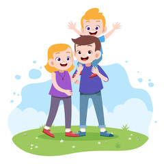 happy family vector illustration