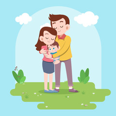 happy family vector illustration